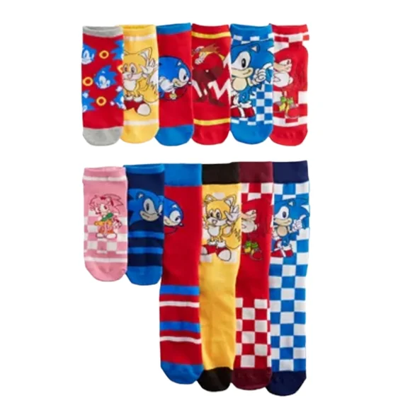Men's 12 Days of Socks Advent 12-Pack Sonic Socks Hedgehog