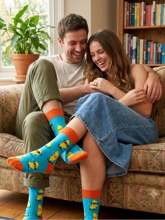 NWOT Go Bananas! Slipping into Style with these Cool Banana Novelty Crew Socks