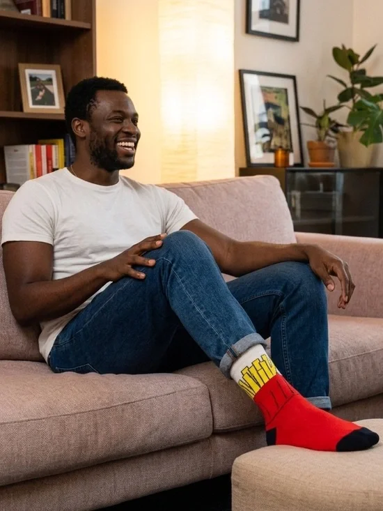NWOT Fry-Day Vibes! Fun French Fry Novelty Crew Socks – Funky Fast Food Socks