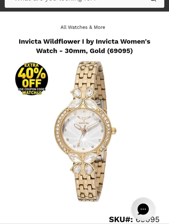 325. Invicta Wildflower I by Invicta Women's Watch - 30mm, Gold (69095)