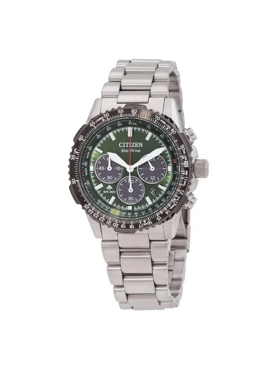 NWT Citizen Promaster Navihawk Chronograph Khaki Green Dial Men's Watch