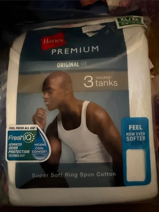 Hanes White Premium 3-Pack Tank Tops