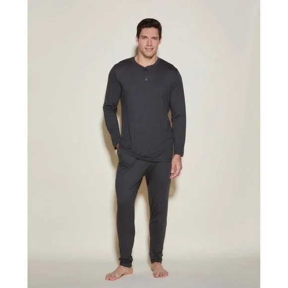 Cosabella Gray Pima Cotton Modal Henley Pajama Set  Lounge Jogger‎ Pants size M