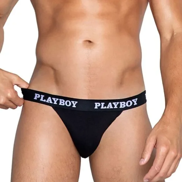 Playboy Men's Black Gym Jockstrap #J