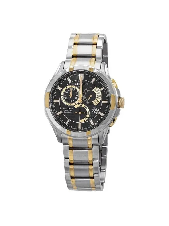 NWT Citizen Eco-Drive Perpetual Alarm Black Dial Men's Watch