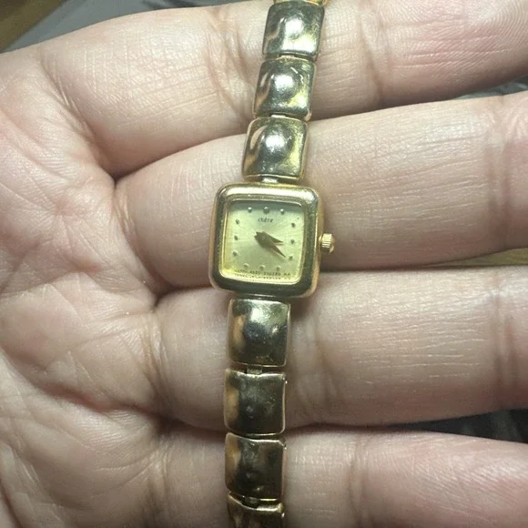 Working Vtg Chere Citizen Gold Tone Square 14mm Women's‎ Watch Quartz Fit 6.25