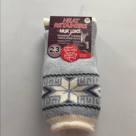 Muk Luks‎ Blue and Cream Thermal Socks