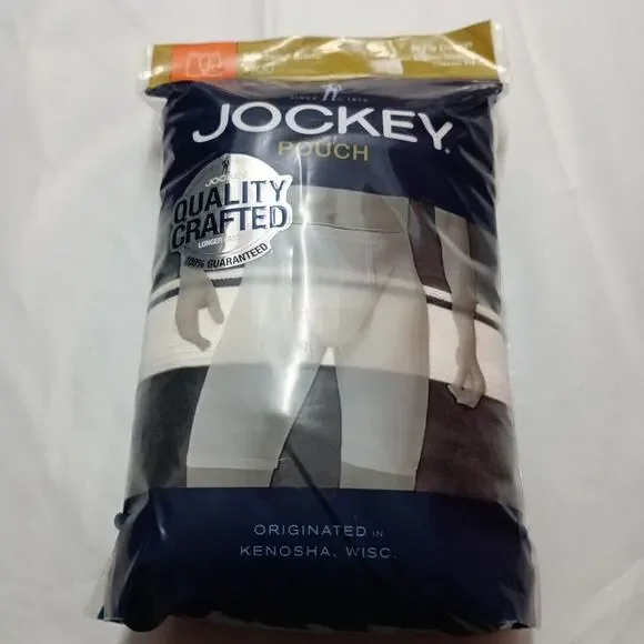 Jockey‎ Mens Pouch 2 Midway Briefs H Fly Size 2XL XXL Design 1147 Classic Black