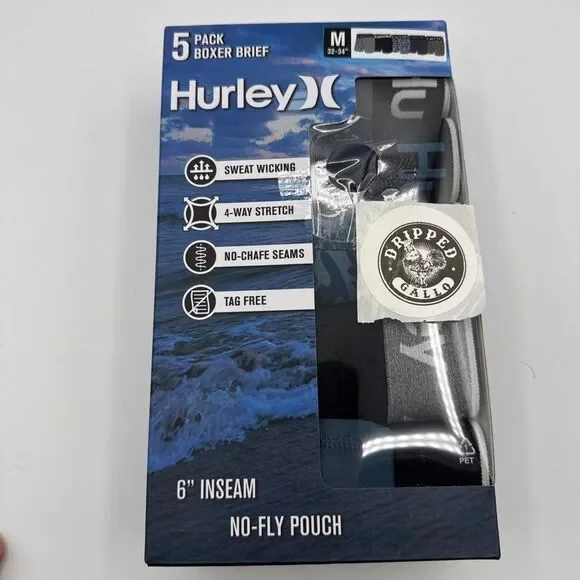 Hurley Men's Black and Grey Boxers-and-briefs