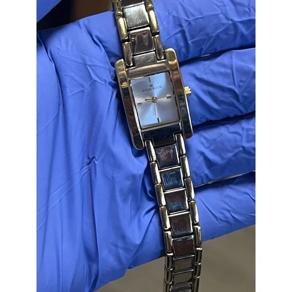 Anne Klein Watch 10/7335 Women's Silver Gold Vintage Square‎ New Battery