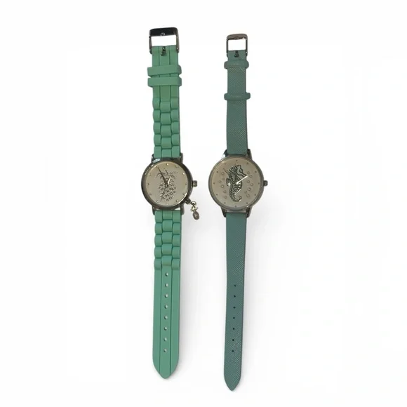 Charming Charlie Seahorse & Pineapple Watches- Set of 2 needs batteries