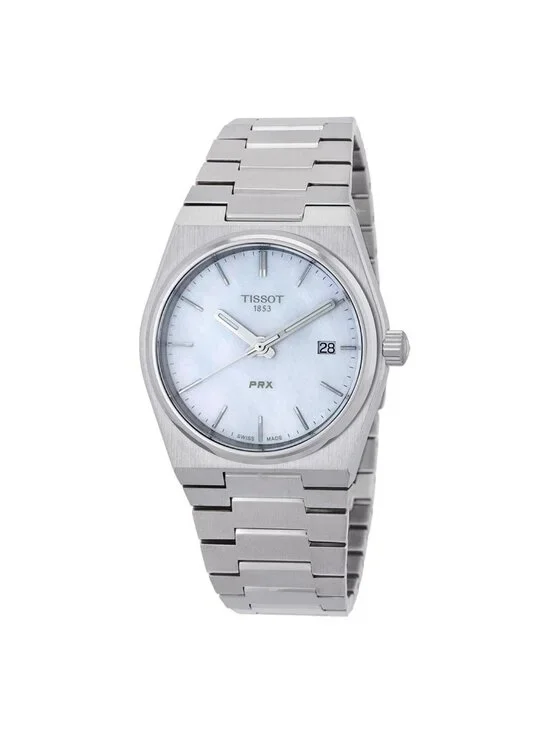 NWT Tissot PRX Quartz White Mother of Pearl Dial Ladies Watch