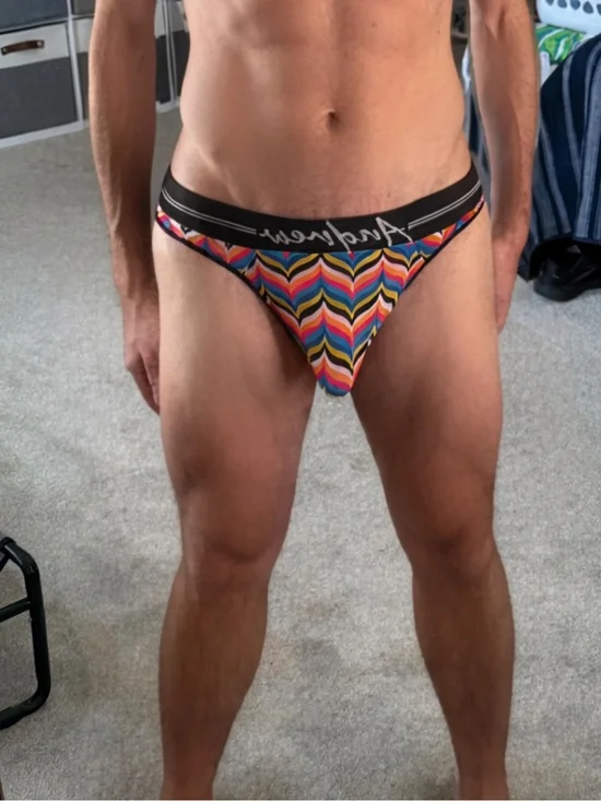Andrew Christian Rainbow Chevron Thong XXL