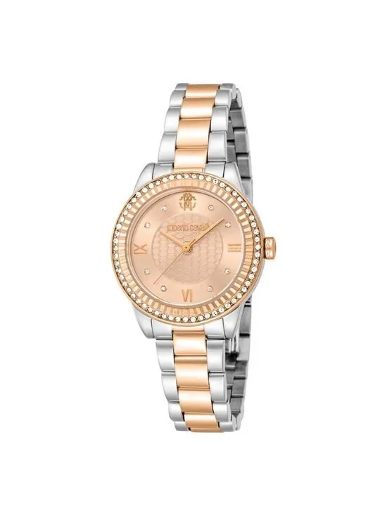 NWT Roberto Cavalli Glam Rose Gold-tone Dial Ladies Watch