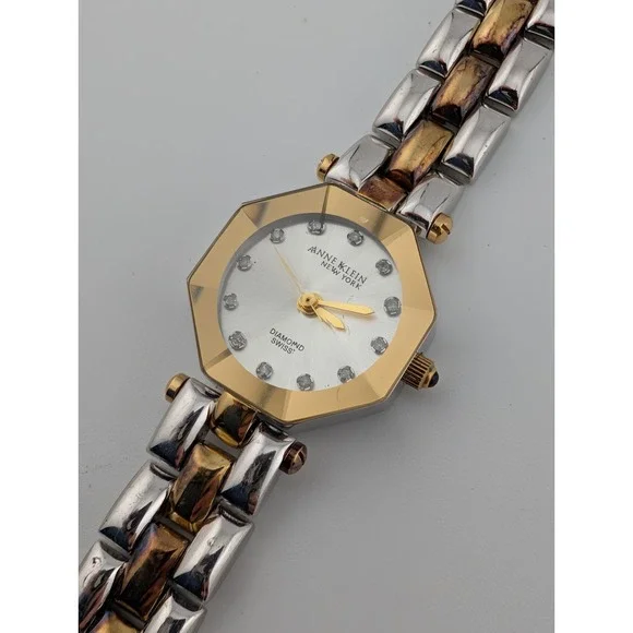 Anne Klein Swiss Diamond Accent Watch Women 22mm Two Tone 6