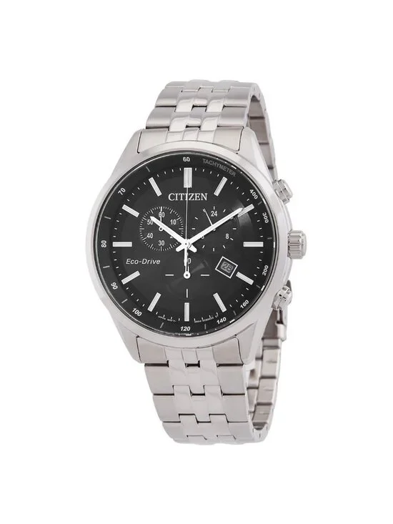 NWT Citizen Eco-Drive Chronograph Black Dial Men's Watch