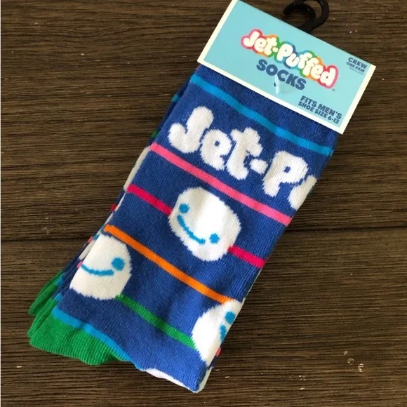 Jet-Puffed Food novelty men’s crew socks