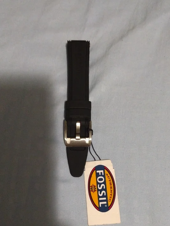 Fossil Women's Black Watch Belt with Silver Buckle