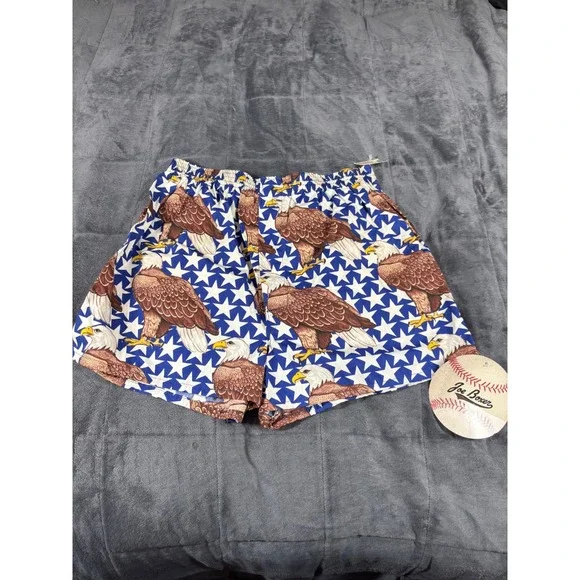 Vintage Joe Boxer Mens XL Patriotic Bald Eagle Stars Cotton Boxers Made in USA