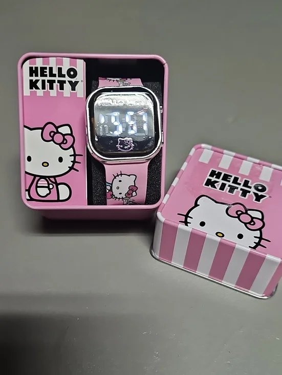 Sanrio Hello Kitty Pink LED Digital Watch Touch Screen Accutime NIB