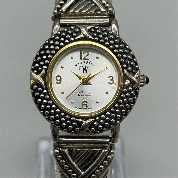 Wrangler Womens Watch 25mm Silver Gold Two Tone Expansion Bracelet New Battery