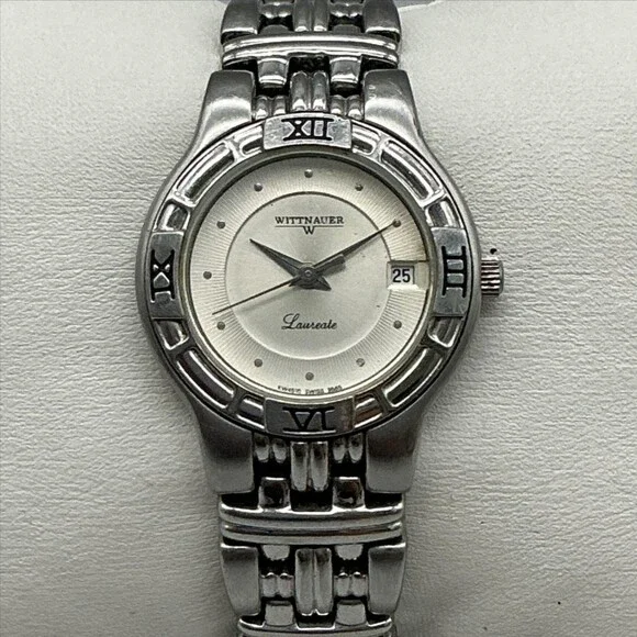 Wittnauer Laureate Womens Watch 25mm Silver Tone Date Stainless New Battery 6