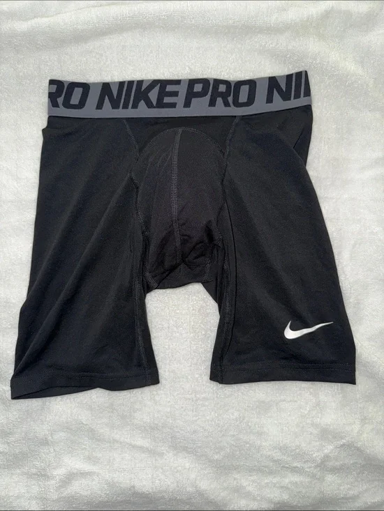 Nike Black Compression Training Shorts with White Swoosh