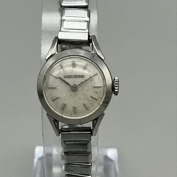 Vintage Movado Women Watch 19mm Stainless Stretch 30 Jewels Manual Swiss Stretch