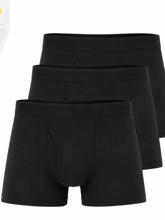 Deal Worthy Mens Boxer Briefs 3 Pack Black Small Cotton Blend NWT