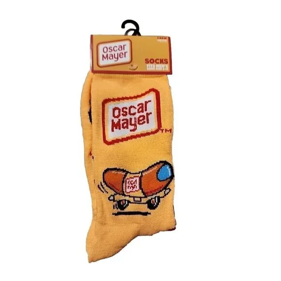 OSCAR MAYER Logo Socks Men's Shoe Size 6-12 New By Odd Sox Wiener mobile