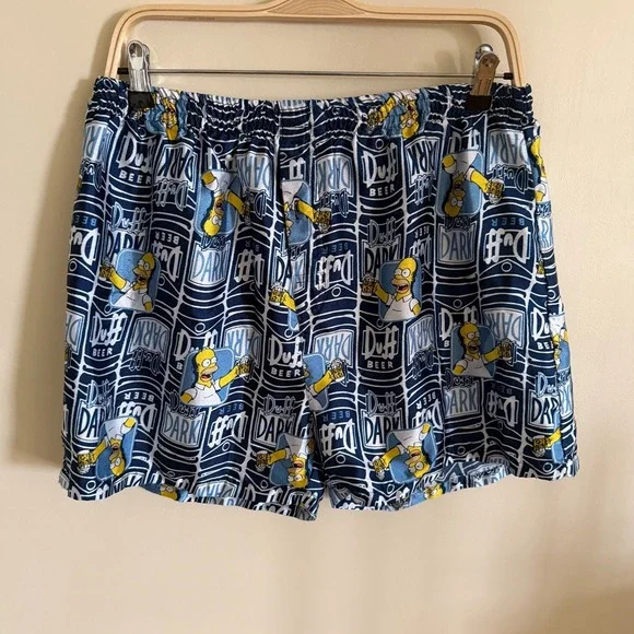 Vintage The Simpsons Bart Mens Boxer Shorts  Dark Beer Satin Size Small Sleep