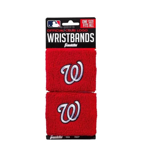 Brand New Washington Nationals Wristbands Sweatbands Red MLB OSFM Franklin