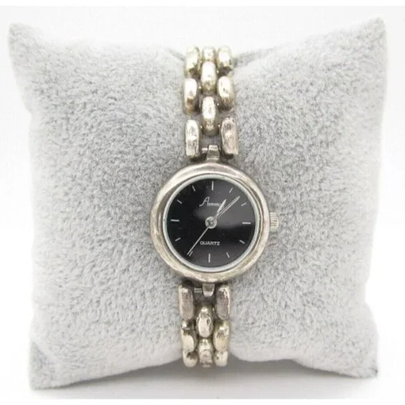 Women Ammos 925 Sterling Sliver Quartz WR Analog 23mm Round Watch (F837)