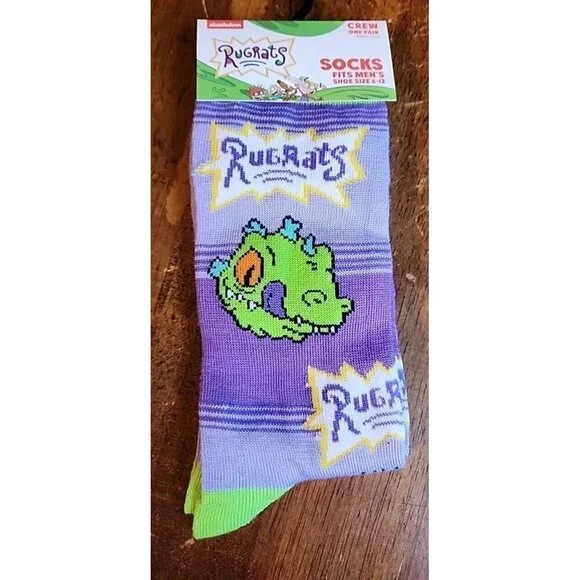 ODD SOX Nickelodeon RUGRATS Brand Logo Novelty Crew Socks Men’s 6-12 Chuckie
