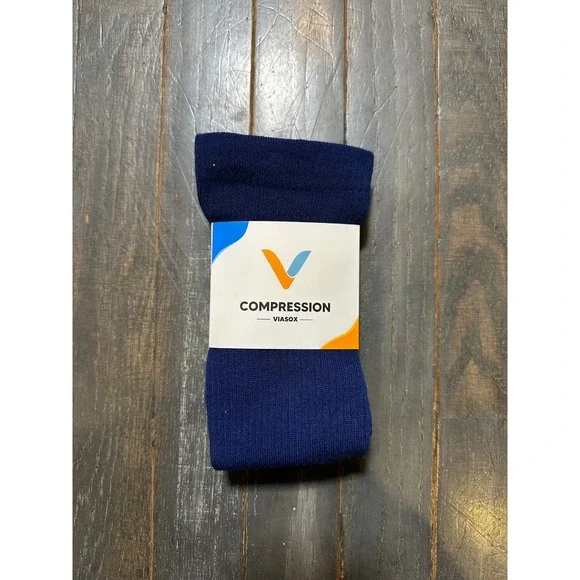 Viasox Compression Socks Navy Blue Mens 6-8 Womens 5-9 S/M New