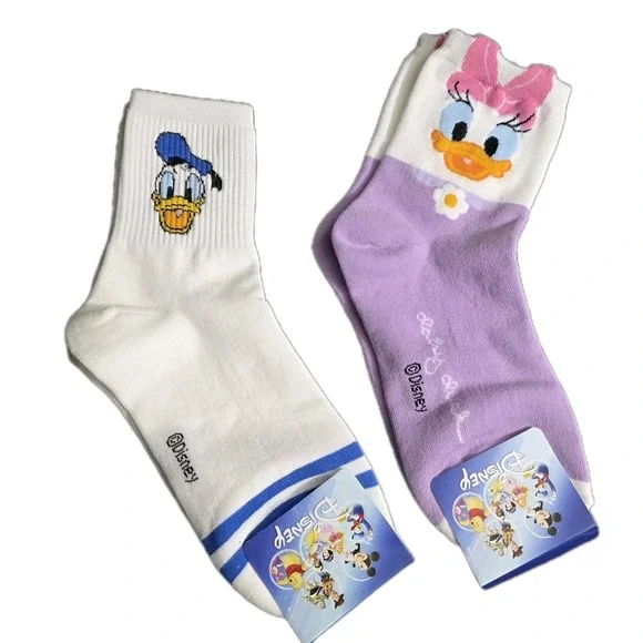 Disney Donald & Daisy Duck Novelty Crew Socks - 2‎ Pair Set