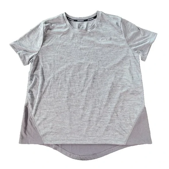Nike Dri‑Fit Running T‑Shirt Men's L • Gray Mesh Back Athletic Top
