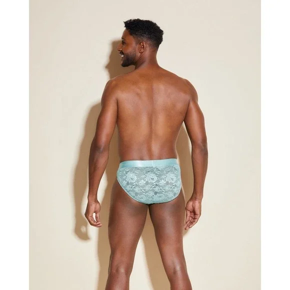 Cosabella Never Say Never Sports Brief Blu Capri Lace Underwear Size XL NEW