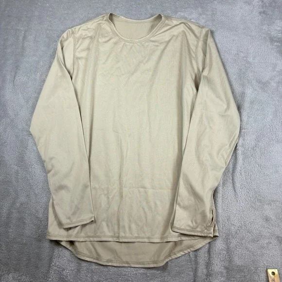 US Army Shirt Mens Medium Polartec ECWCS Gen III L1 Undershirt Tan Stretch