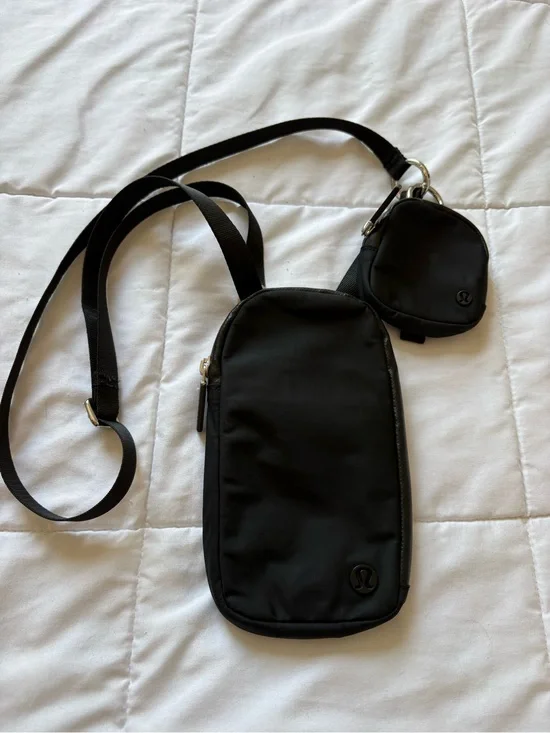 lululemon Black Crossbody Phone Sling with Mini Pouch