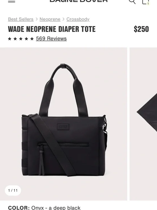 Dagne Dover Wade Neoprene Diaper Tote - Onyx Black