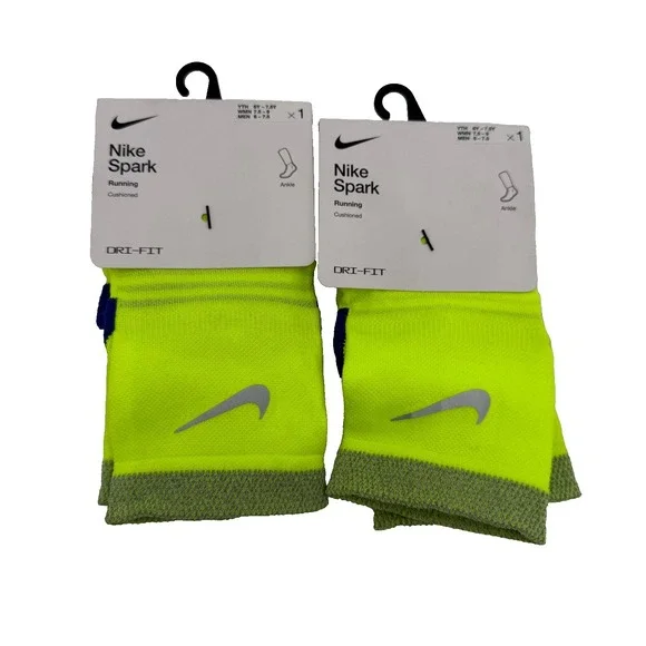 Lot Of 2 Mens Sz 6-7.5/Wmns 7.5-9 Nike Spark Volt Ankle Running Socks CU7199