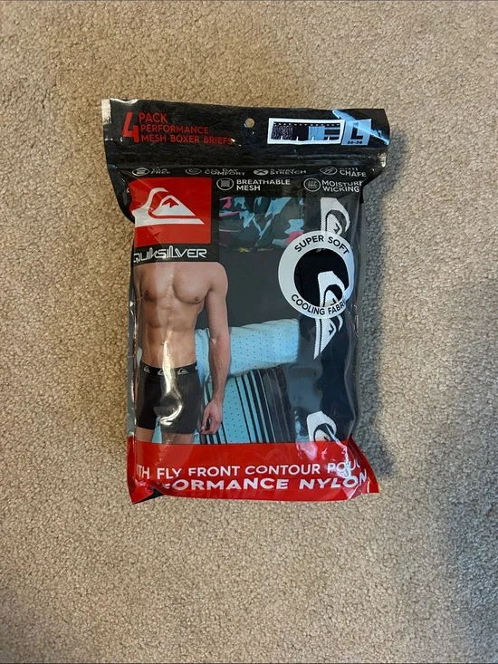 Quicksilver men’s four pack performance mesh boxer briefs