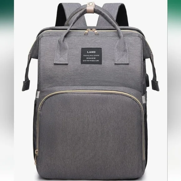 Multifunctional‎ Gray Diaper Bag Backpack