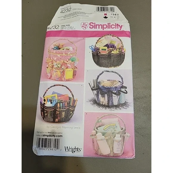 Bucket organizers covers craft‎ pattern 4232 UNCUT Easter Teacher baby basket