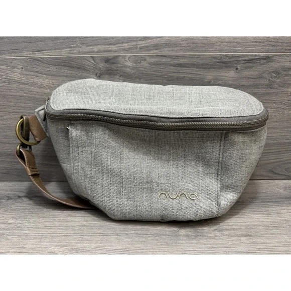 Nuna Stroller Sling Bag Handle Organizer Pouch Gray Brown Phone Wallet Unisex