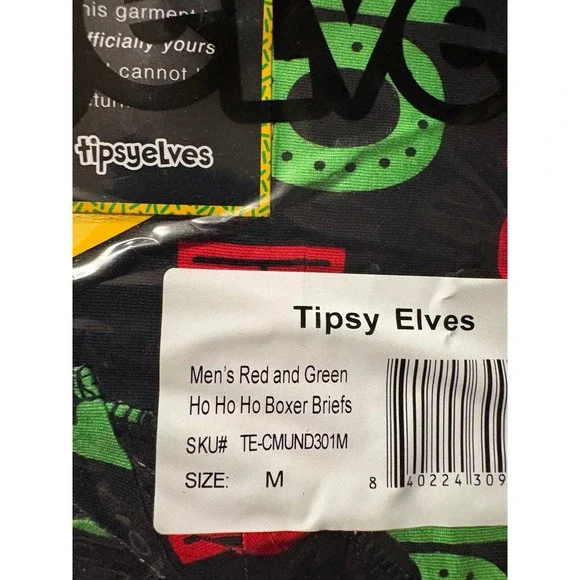 Tipsy Elves Mens Ho Ho Ho Boxer Briefs Red Green Christmas Holiday Medium NEW