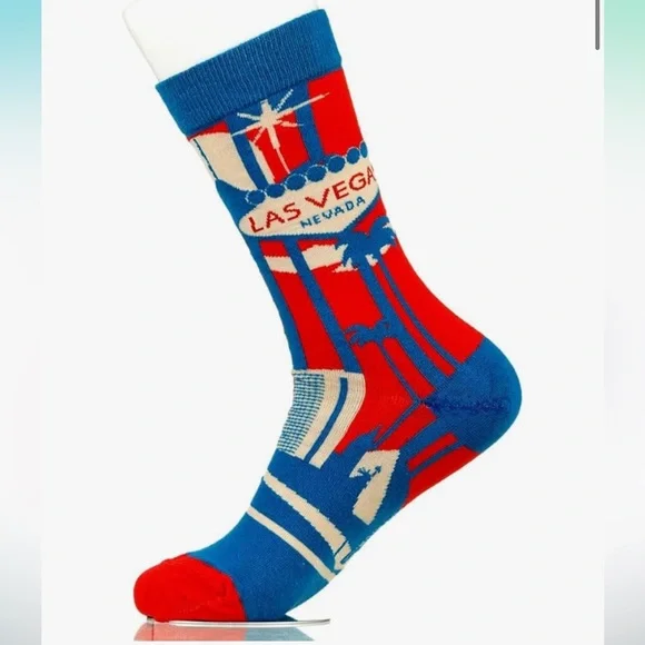 Brand new in Package Cotton Novelty Socks Unisex, LAS VEGAS Skyline Patterned‎