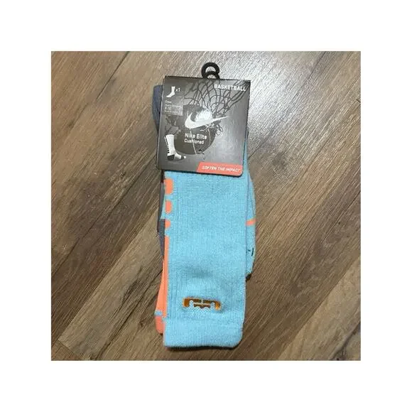 2013 Nike LeBron James Elite Cushioned Basketball Dri-Fit  Blue Crew Socks