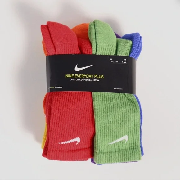 Nike Dri-fit Everyday plus cotton cushioned crew socks SX6897-903 multicolor